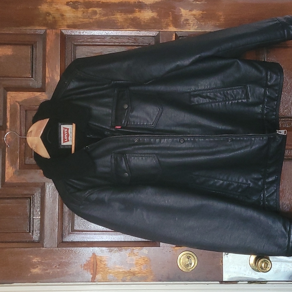 Black Levi's faux leather jacket